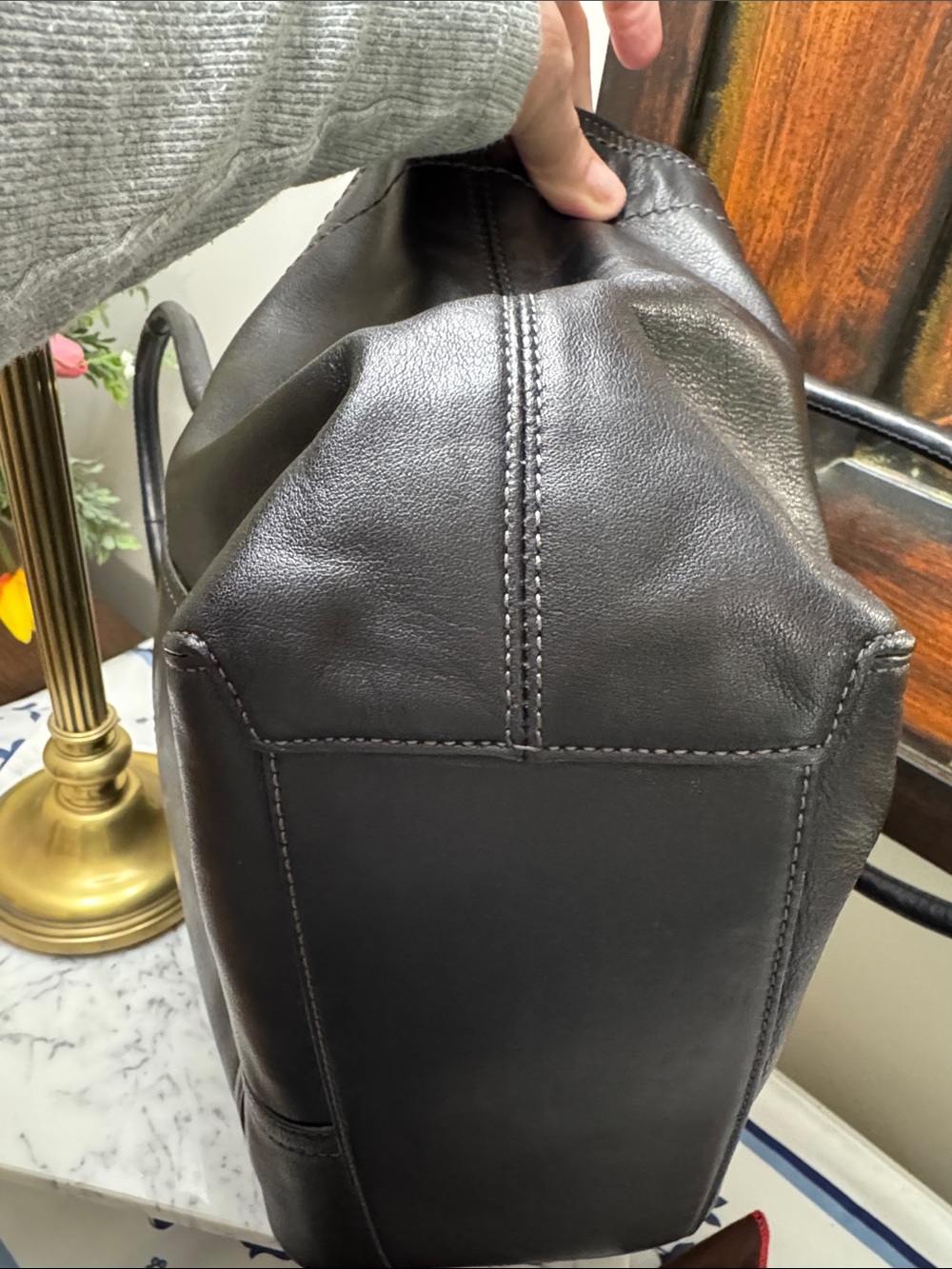 Coach Legacy Bleeker Black Leather Tote with Coach Tag - Picture 11 of 13